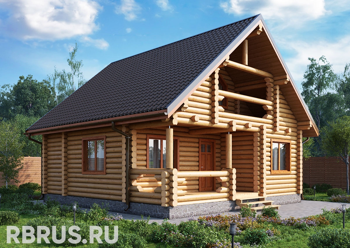 Двухэтажный дом из дерева «Сибирь»